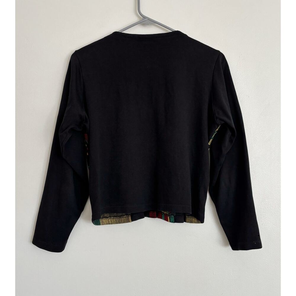 Black Red Vintage Michael Simon Christmas Patchwork Cardigan S - Picture 5 of 7